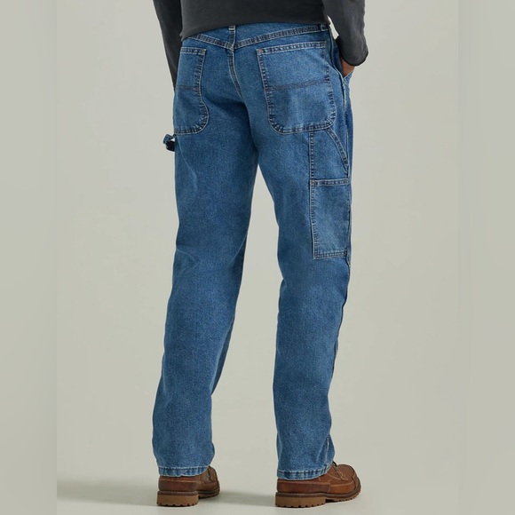 Men's Authentic Wrangler Denim Jeans Carpenter Painter Style Waist 36 Inseam 32 - Picture 2 of 16